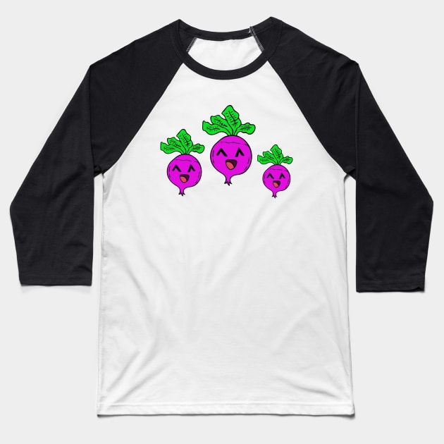 Kawaii Beets - Cute Veggies - Graphic Vector Clipart Baseball T-Shirt by MaystarUniverse